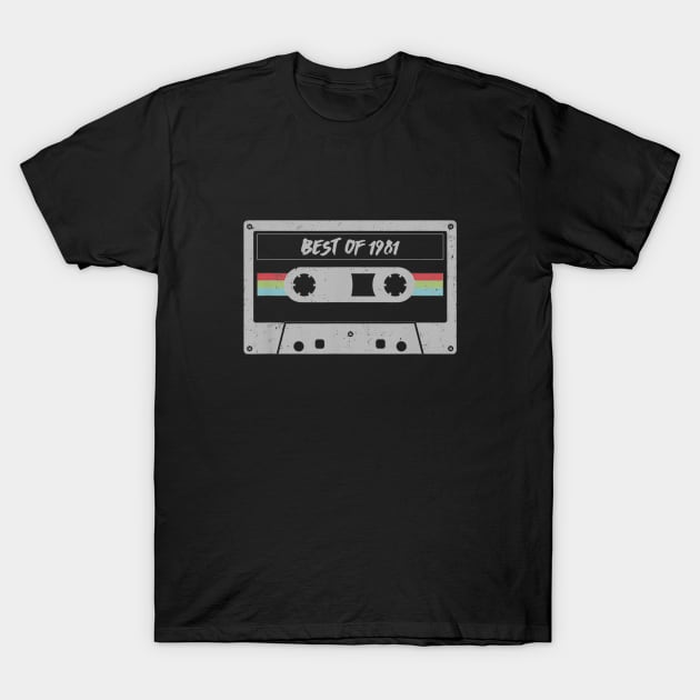 Cassette 39th birthday Gift Men Women Best of 1981 T-Shirt by teudasfemales